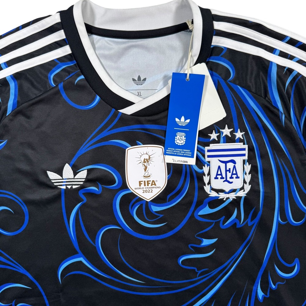 Adidas Argentina 2022 World Champions Jersey XL Mens Black Blue Filigree